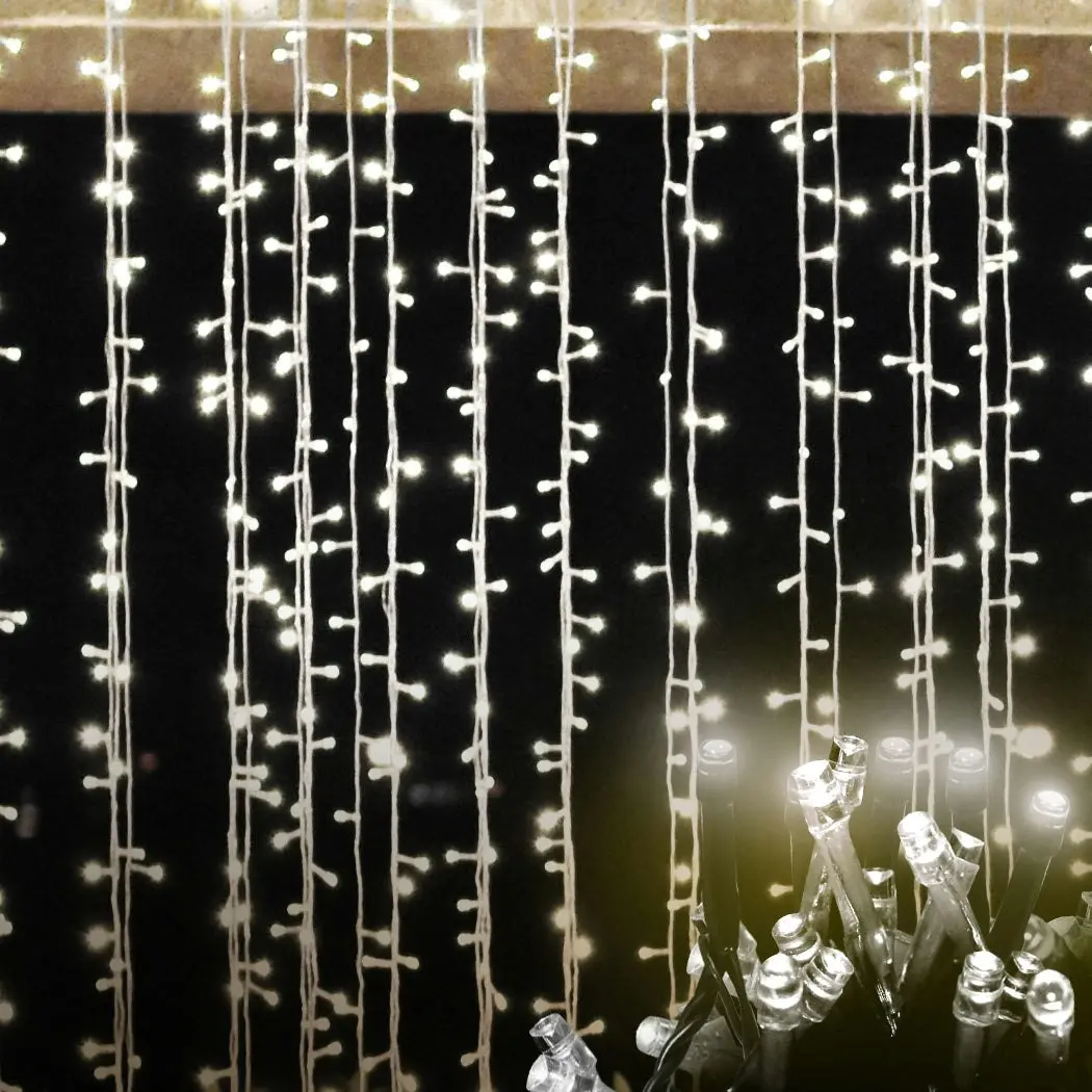 Emitto LED Curtain Fairy Lights Wedding Indoor Outdoor Garden Party Decor 6*3M