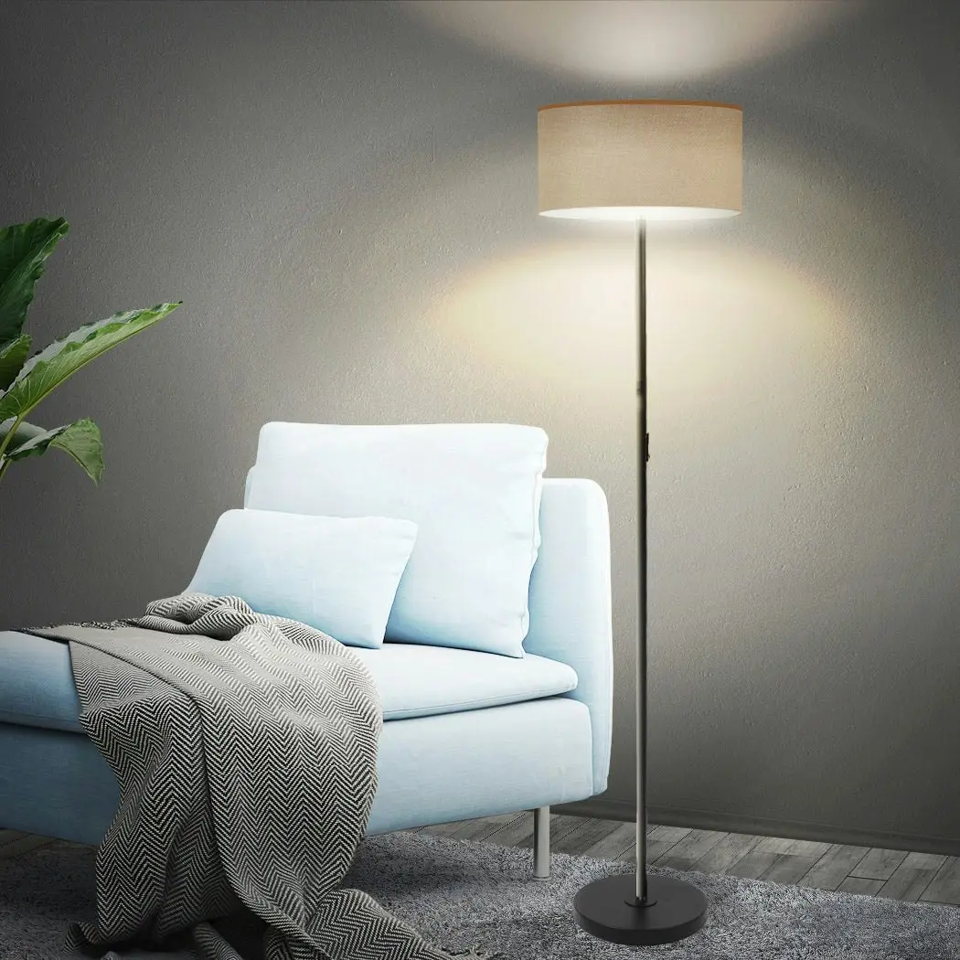 Emitto Modern LED Floor Lamp Stand Reading Light Home Decor Indoor Linen Fabric