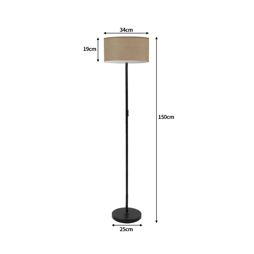 Emitto Modern LED Floor Lamp Stand Reading Light Home Decor Indoor Linen Fabric