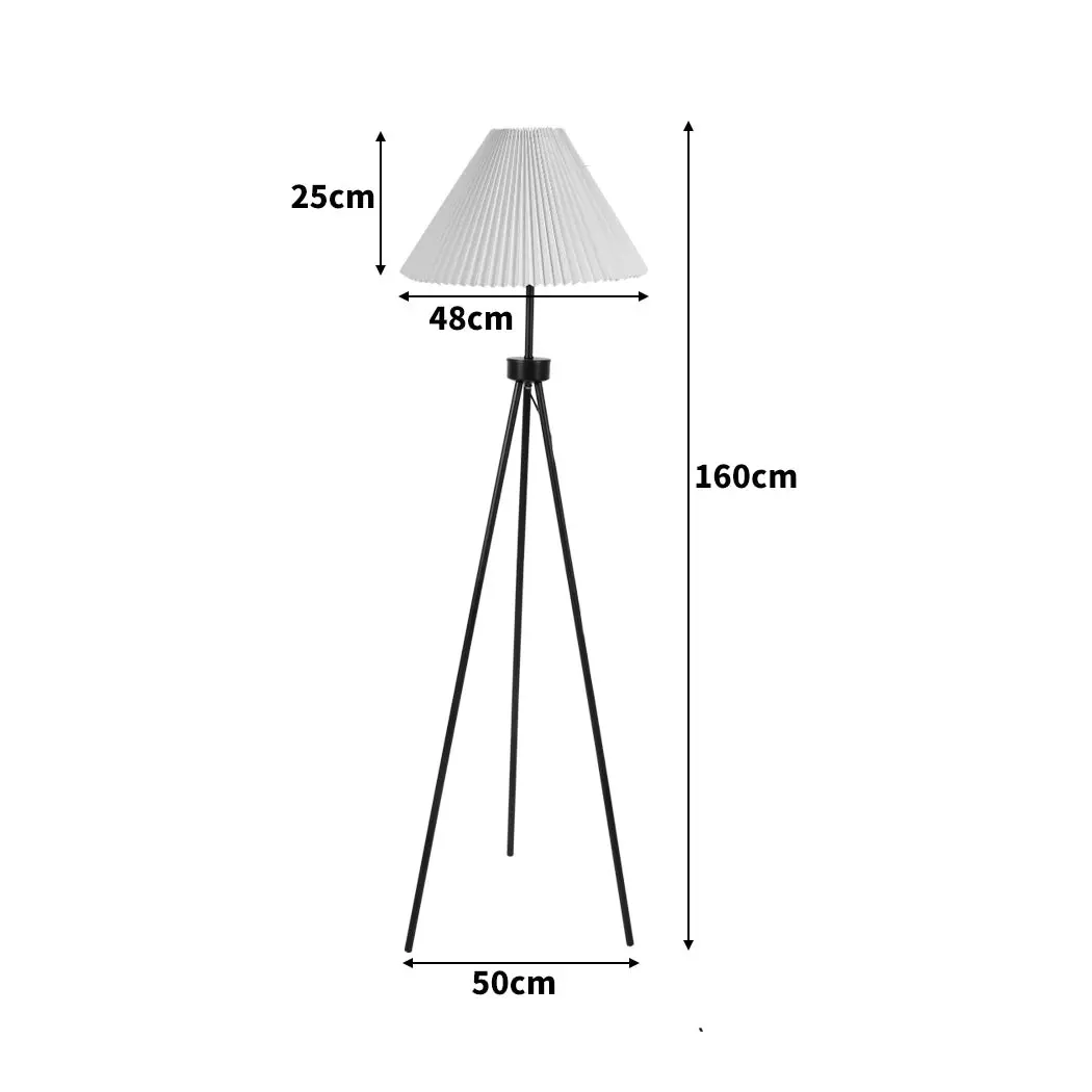 Emitto Modern Tripod Floor Lamp Linen Fabric Lampshade Home Decor Reading White