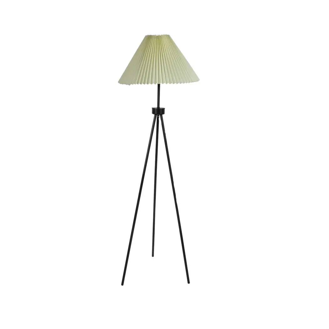 Emitto Modern Tripod Floor Lamp Linen Fabric Lampshade Home Decor Reading Beige