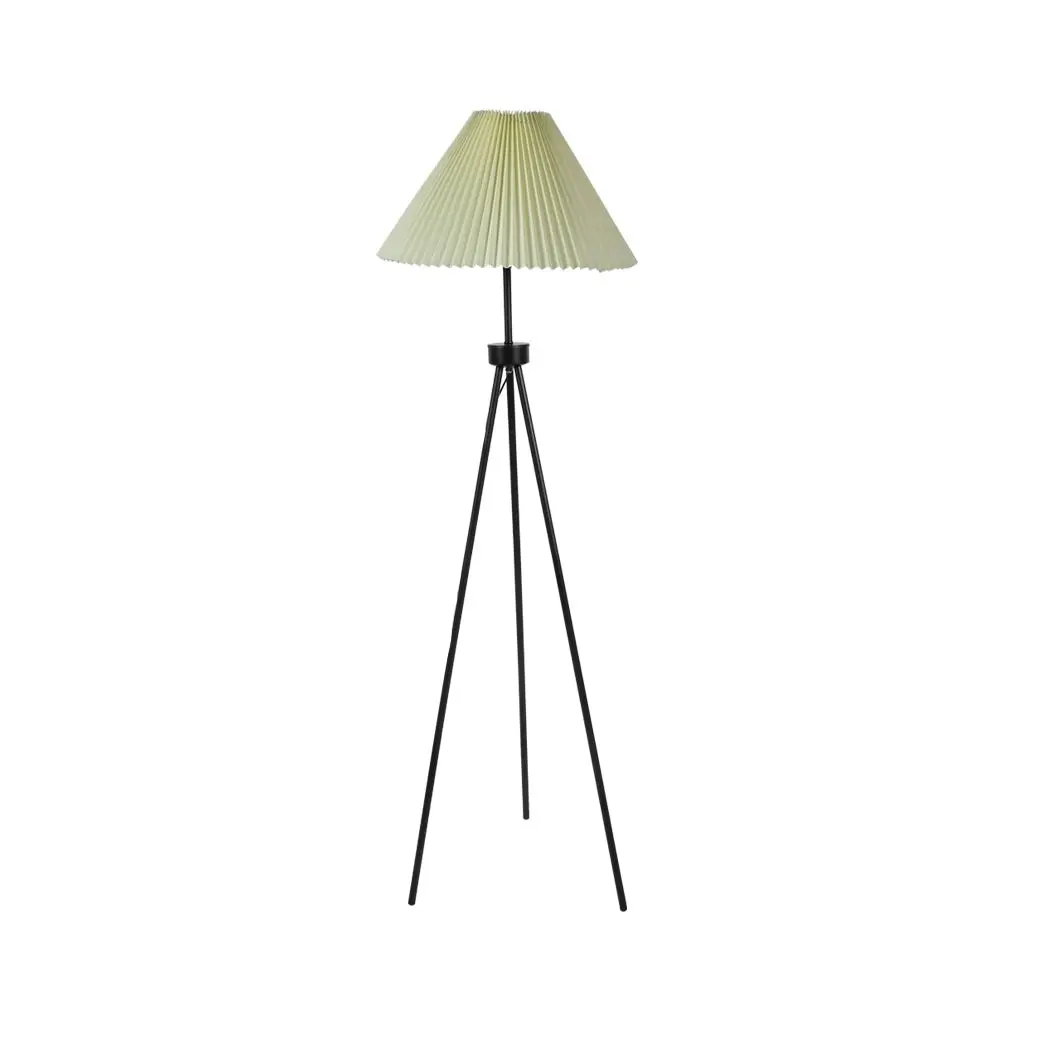 Emitto Modern Tripod Floor Lamp Linen Fabric Lampshade Home Decor Reading Beige