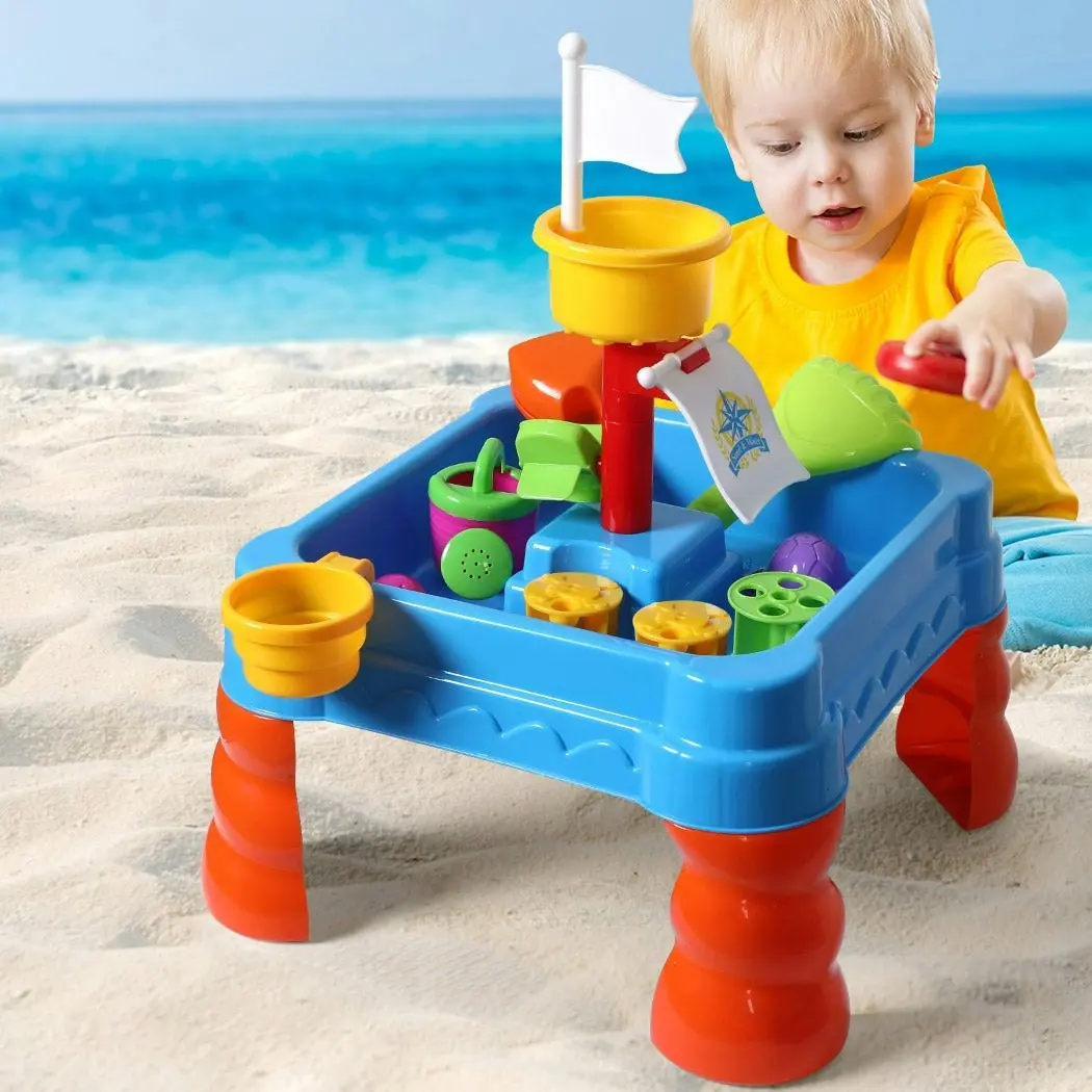 Traderight Group  21pc Kids Sand Water Activity Play Table Child Fun Outdoor Sandpit Toys Set