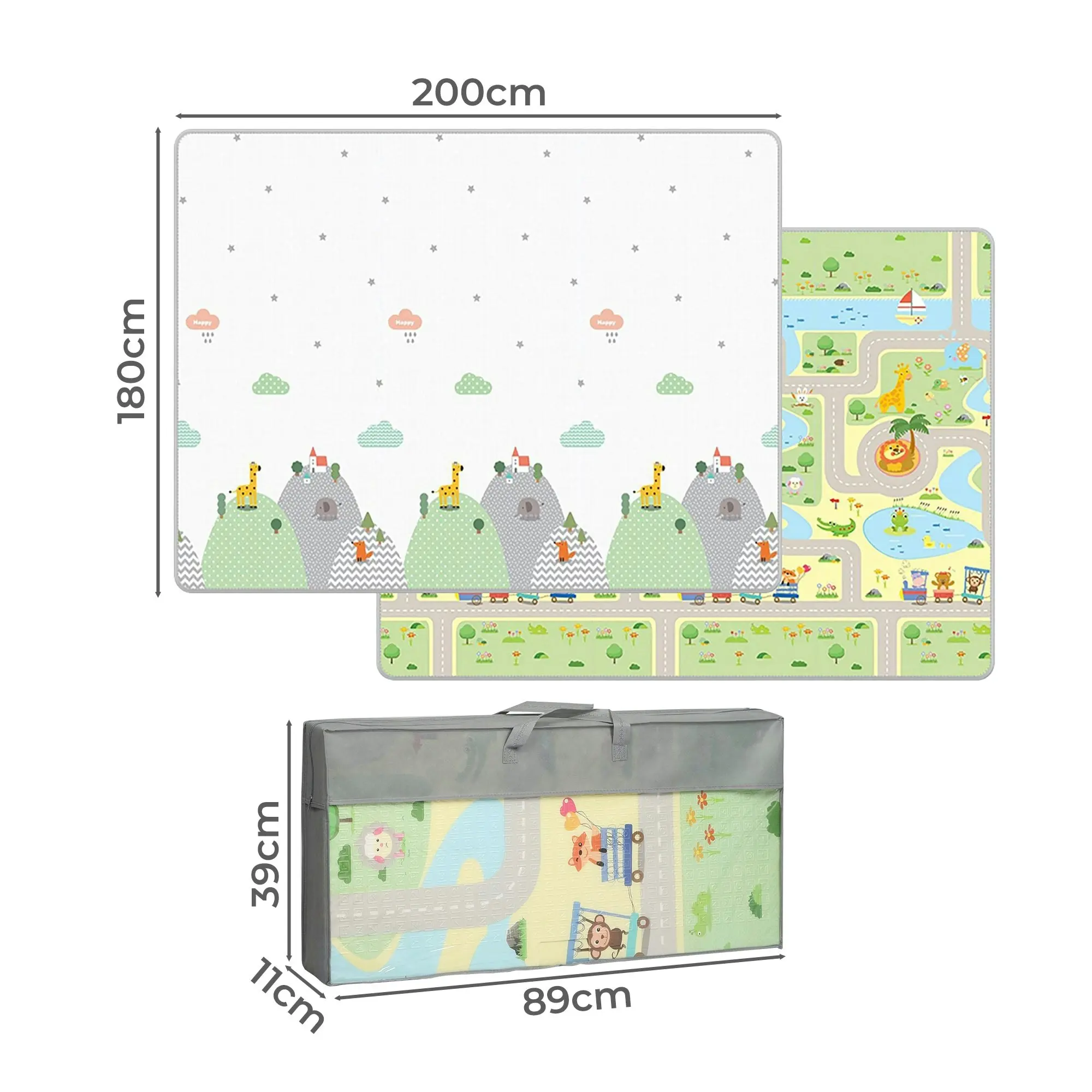 BoPeep Kids Play Mat Baby Crawling Pad Floor Foldable XPE Foam Non-slip Star