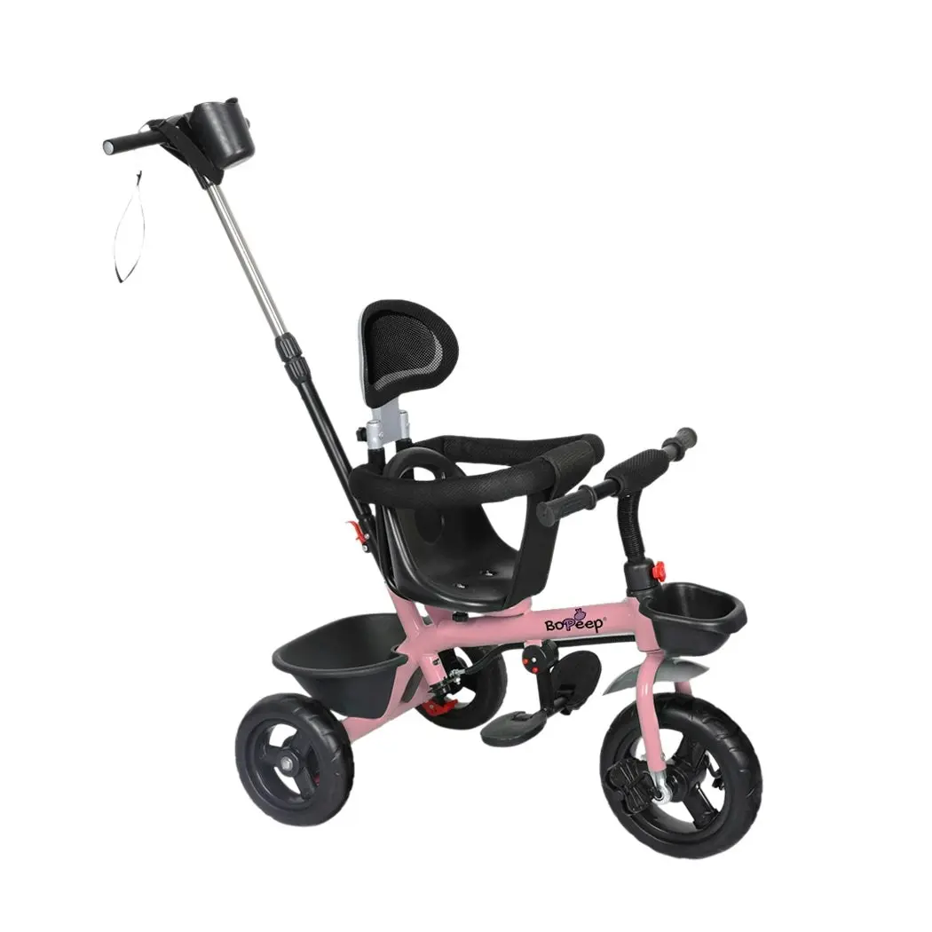 BoPeep Kids Tricycle Ride On Trike Toddler Balance Bike Prams Stroller Pink