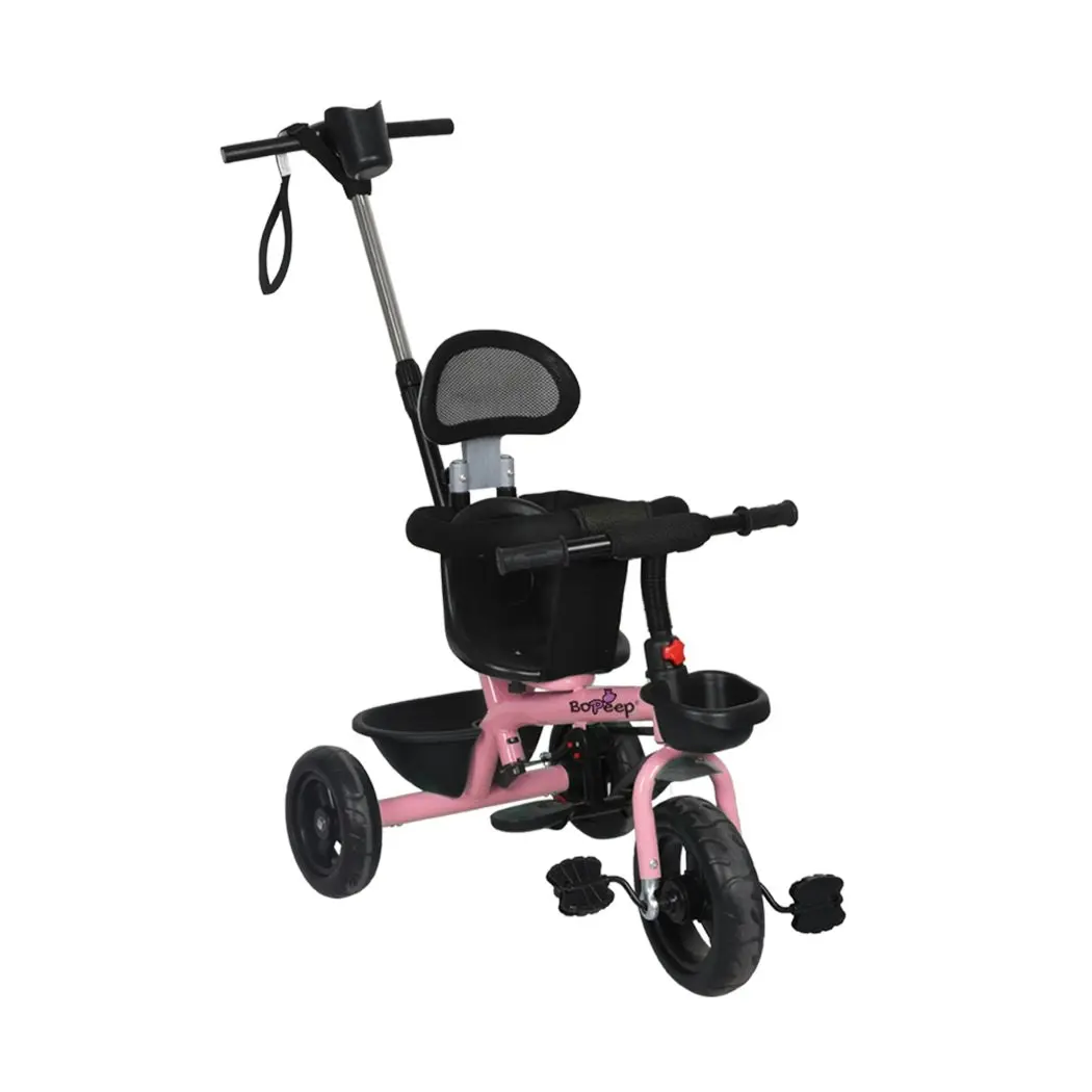 BoPeep Kids Tricycle Ride On Trike Toddler Balance Bike Prams Stroller Pink