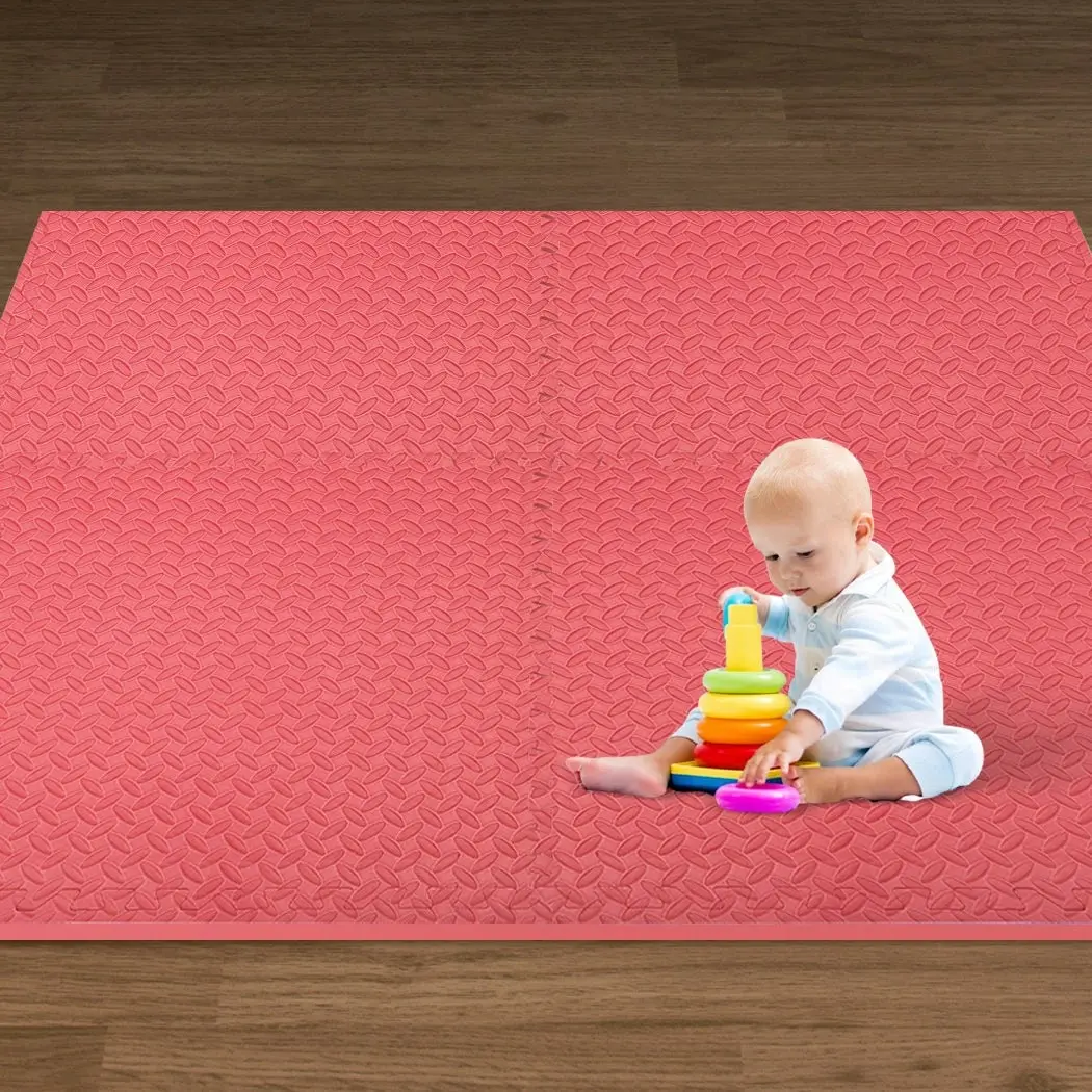 BoPeep EVA Foam Kids Play Mat Floor Kid Crawling Interlocking Home Red 60x60