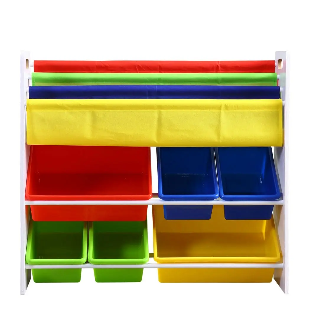 Levede Kids Toy Box Organiser Bookshelf 3 Tier Display Shelf Storage Rack Drawer