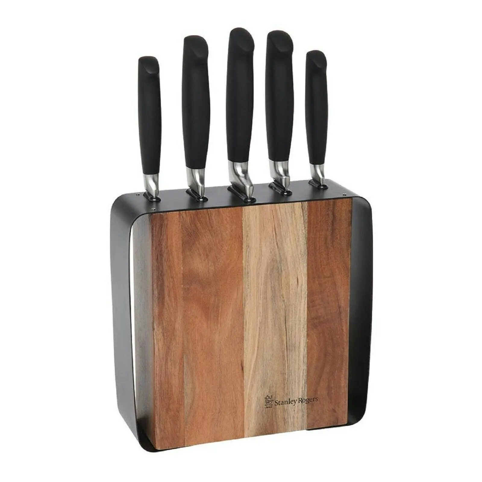 Stanley Rogers Framed Acacia Knife Block Set 6 Piece | 41413