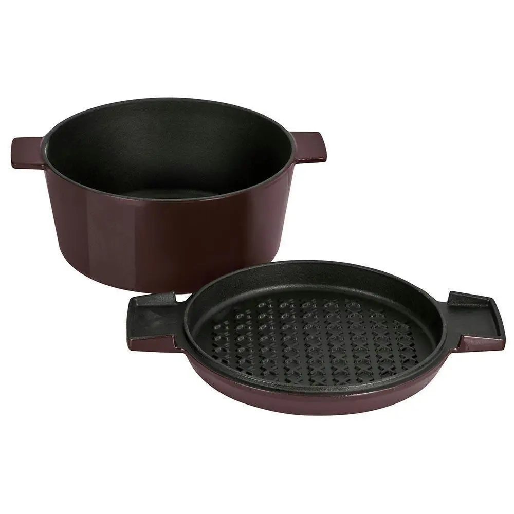 Stanley Rogers Cast Iron 28cm / 6.5L French Oven Grill Duo | Bordeaux