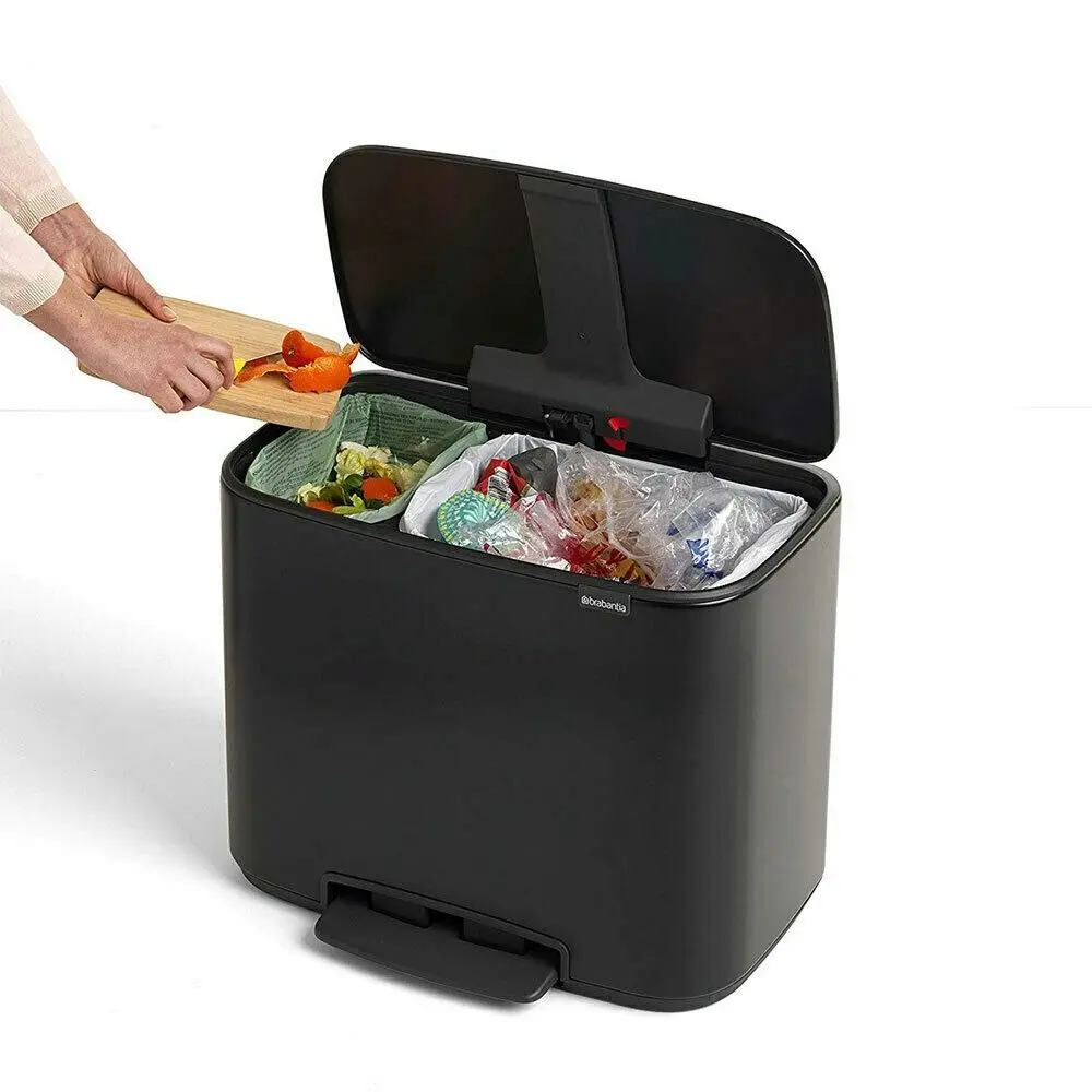 Brabantia Bo Pedal Rubbish Garbage Bin 11 / 23 Litre | 54cm | Matt Black