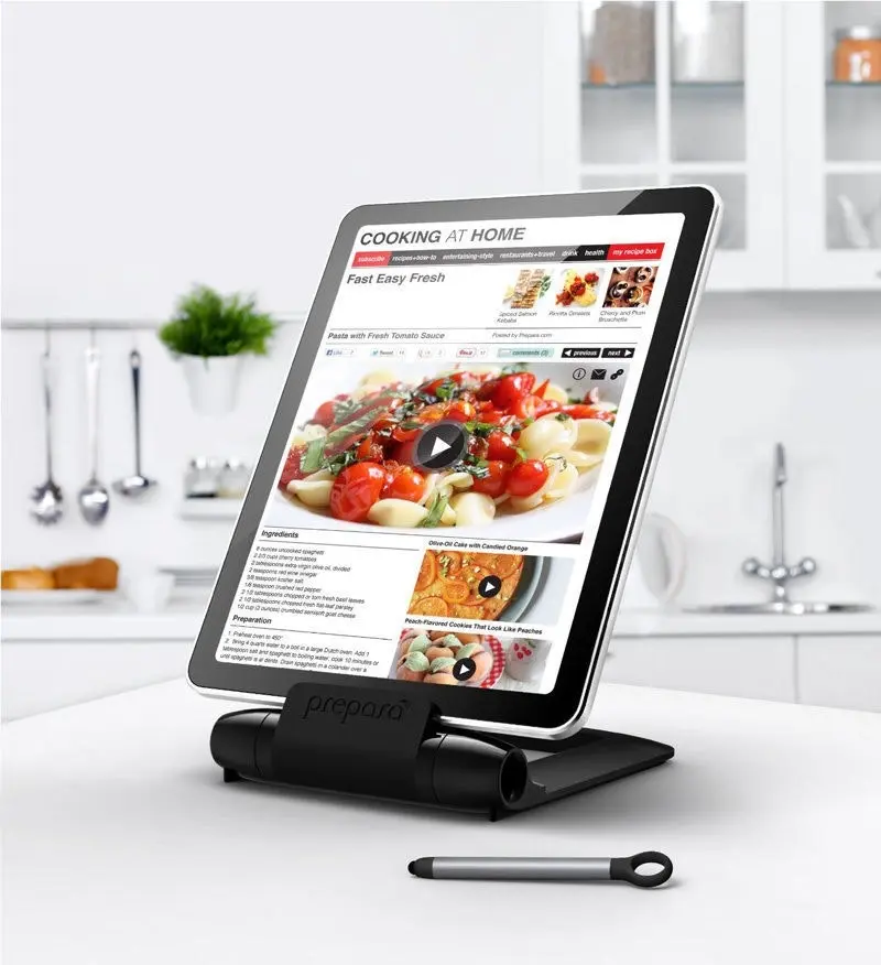 Prepara iPrep Tablet Stand and Stylus Cookbook Stand / Holder | Black