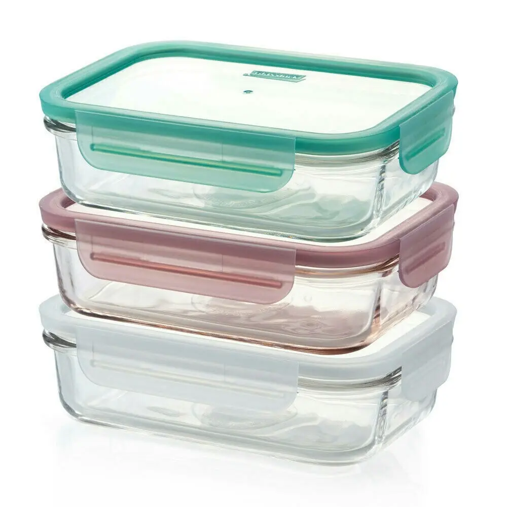 Glasslock 710ml Rectangular Storage Container Set w/ Lid 6pc