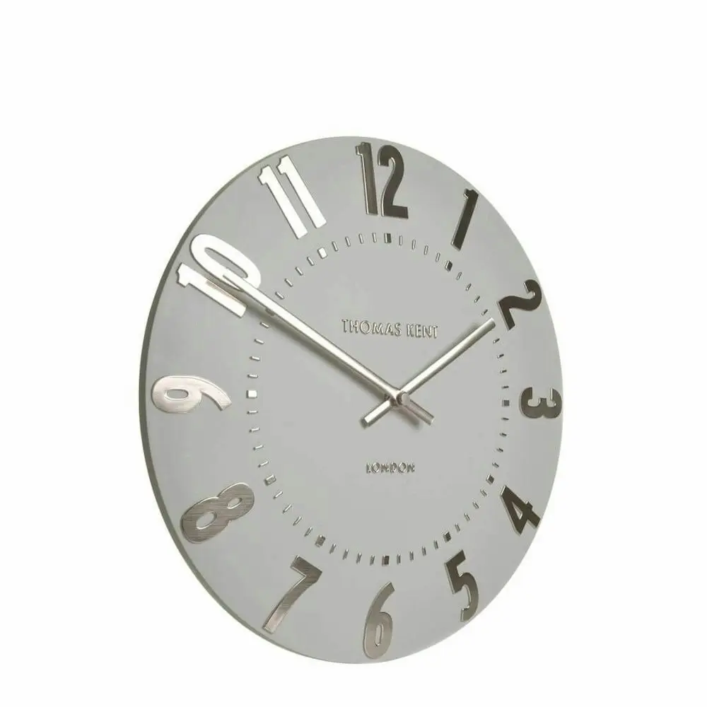 Thomas Kent 30cm Mulberry Arabic Wall Clock | Silver Cloud Grey