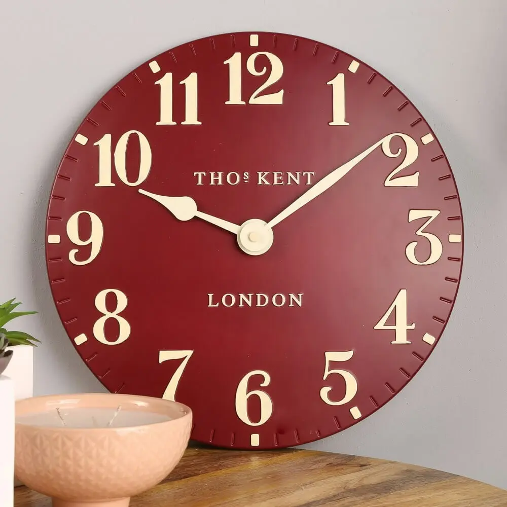 Thomas Kent 30cm Mulberry Arabic Wall Clock | Red