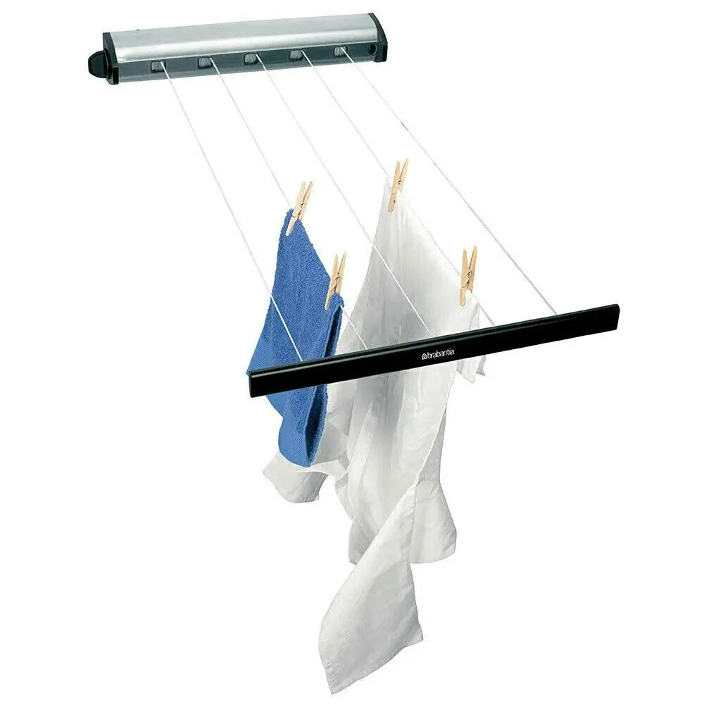 Brabantia Indoor Retractable 22m Clothes Line Pull Out Airer | Stainless