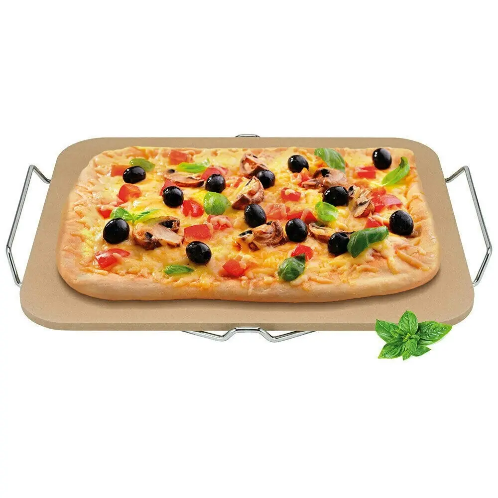 Avanti 2 Pack  Rectangular 38cm Pizza Stone W / Rack