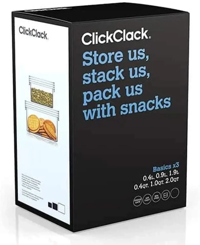 NEW Clickclack 3pc AIR TIGHT BASIC SMALL BOX SET 3 PIECE