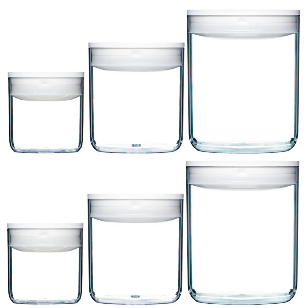 New Clickclack 6 Piece Pantry Small Round Set Container Set Air Tight 6pc