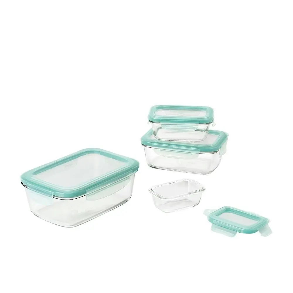 OXO Good Grips 4pc Smart Seal Air Tight Rectangle Glass Container Set 4 Piece