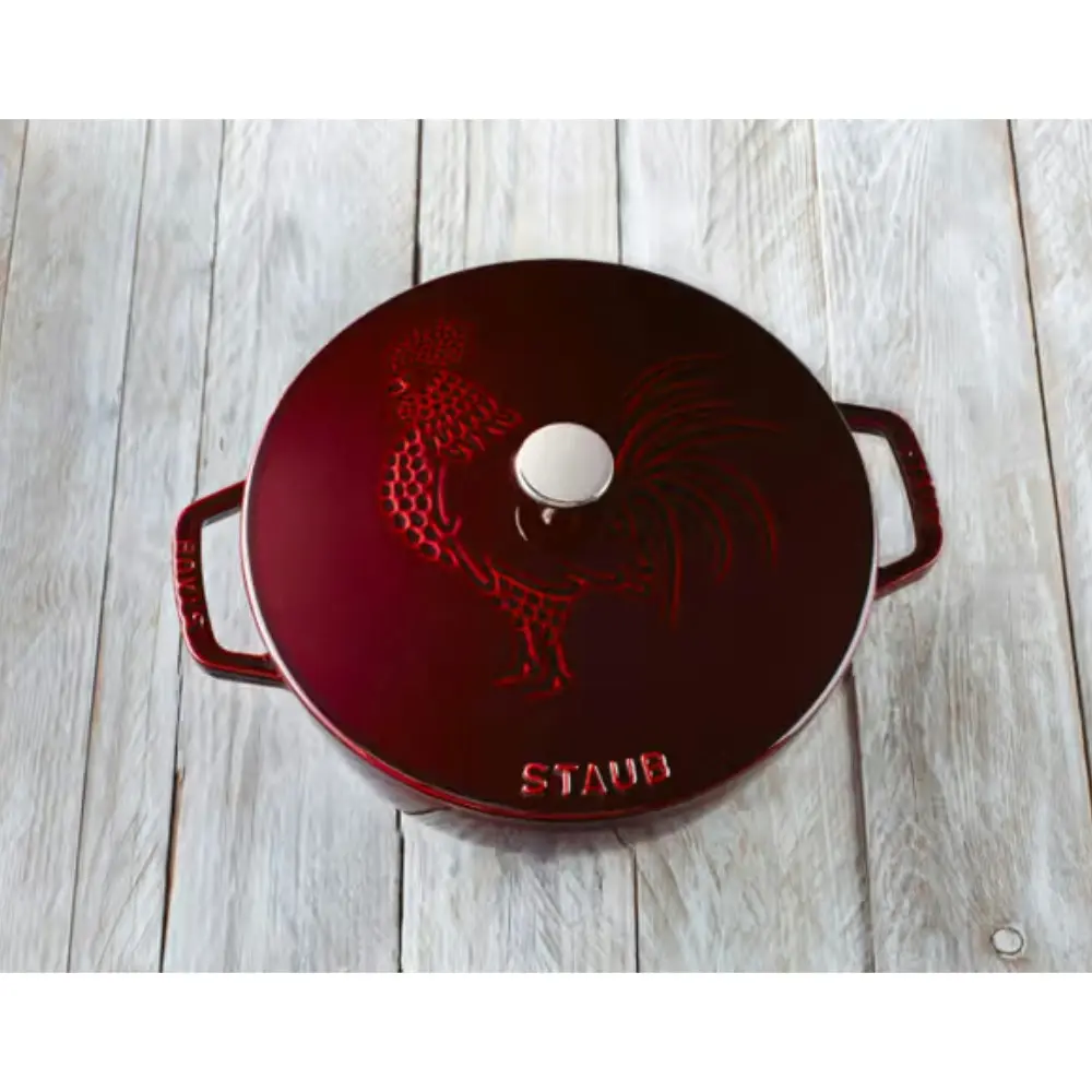 Staub Enamelled Cast Iron French Rooster Cocotte 34cm / 3.6L | Grenadine