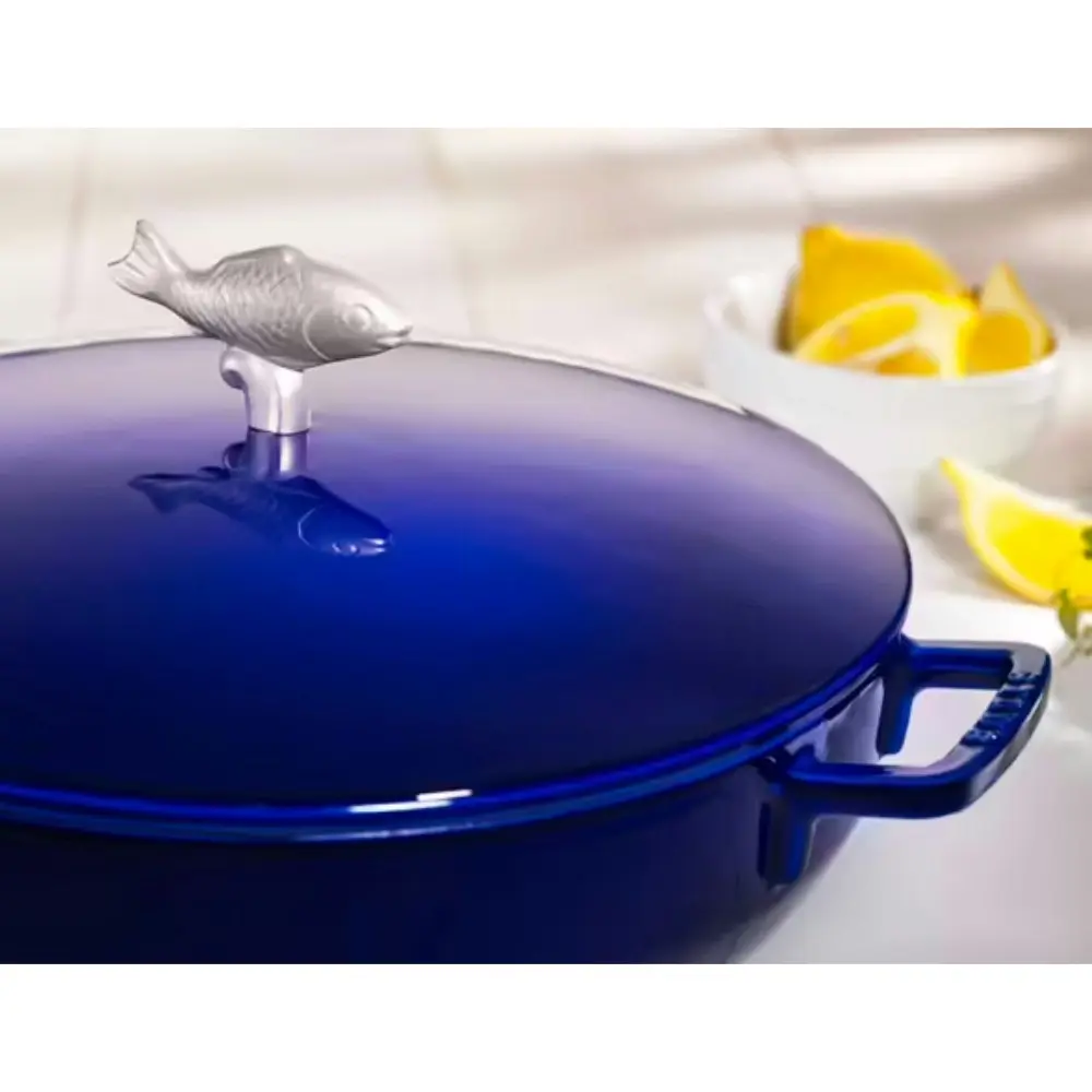 Staub Enamelled Cast Iron Bouillabaisse Pot 28cm / 4.65L | Marine Blue