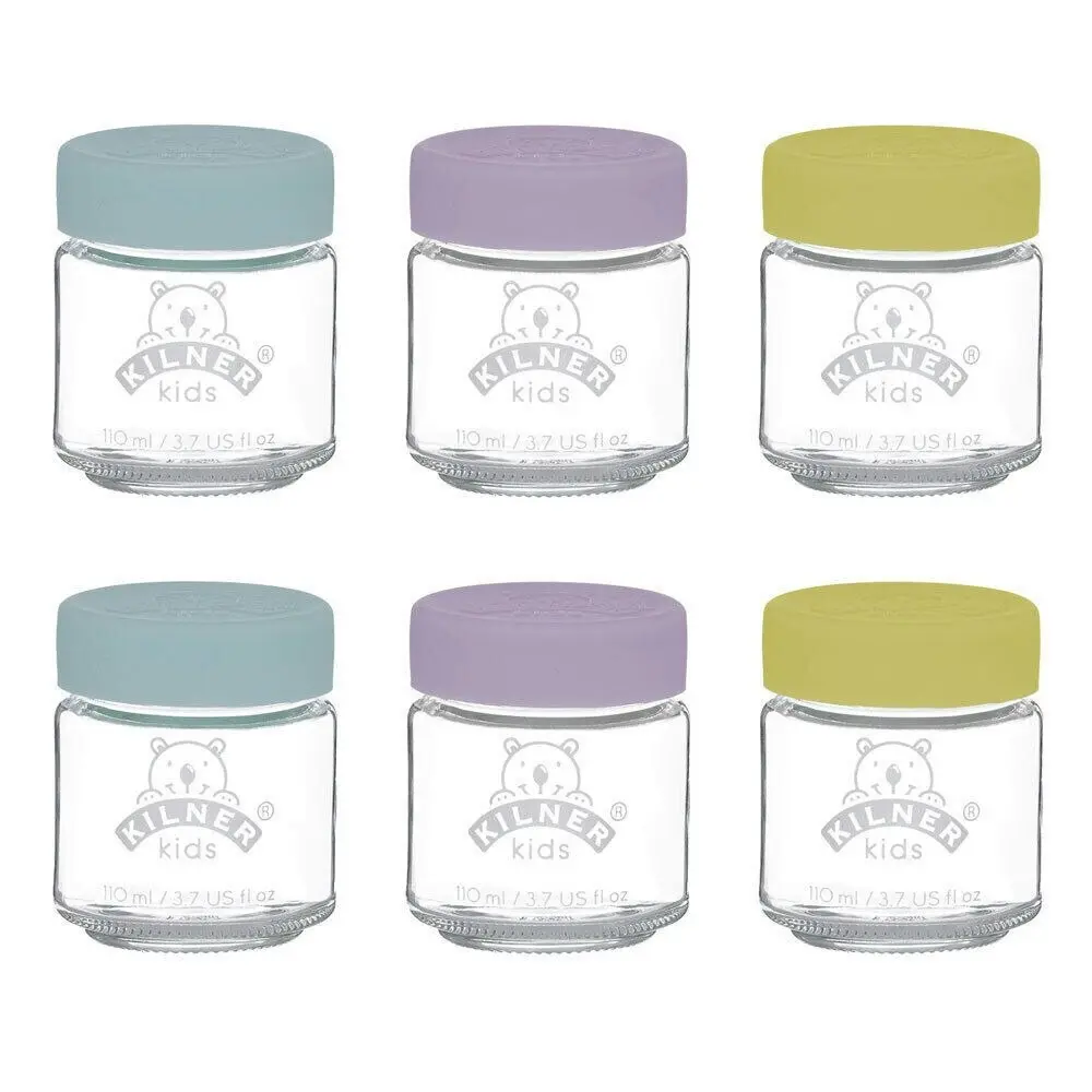 Kilner Kids 12pc Glass Jar Canister Baby Food Storage Set W/ Lid 110ml