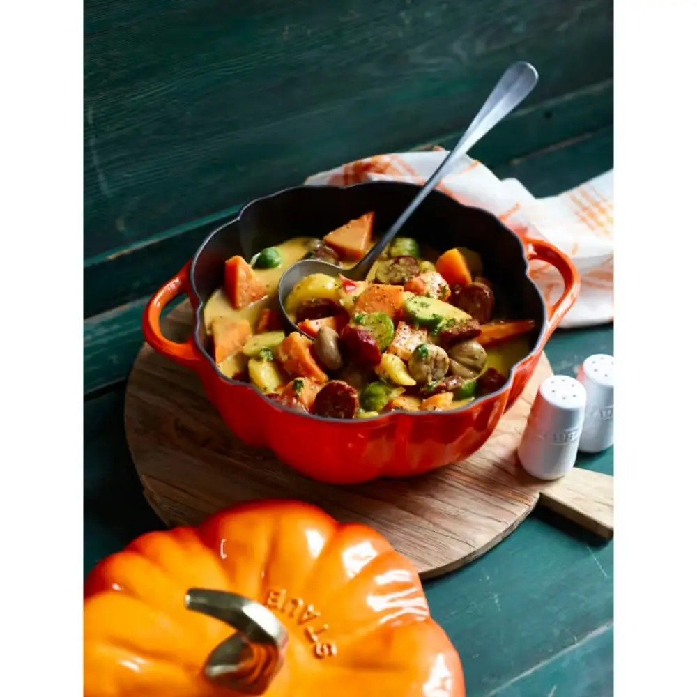 Staub Enamelled Cast Iron Pumpkin Cocotte 24cm / 3.45L - Cinnamon