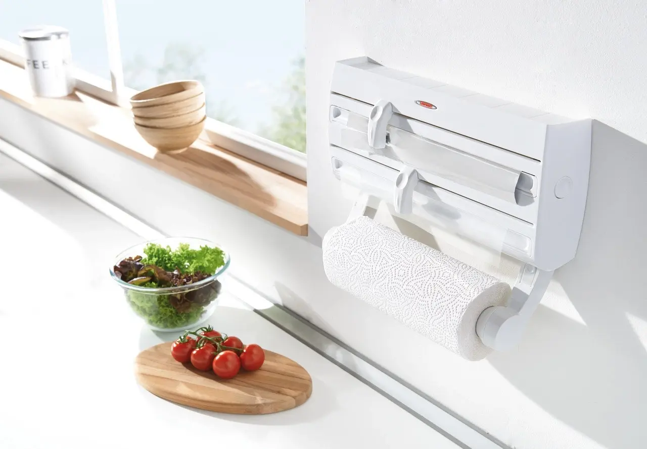 Leifheit Parat F2 Wall Mounted Foil Cling Film & Kitchen Roll Holder Dispenser 25771