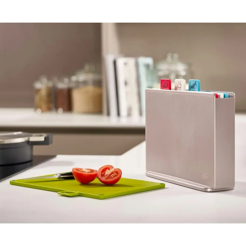 Joseph Joseph Folio Ikon 4 Piece Large Chopping Board Set Silver 60219