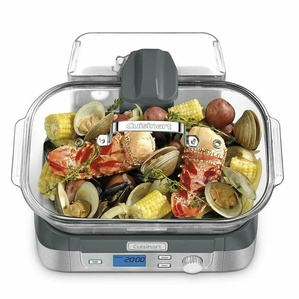 Cuisinart STM-1000A 5L Cookfresh Digital Electric Glass Steamer W/ Tray & Timer