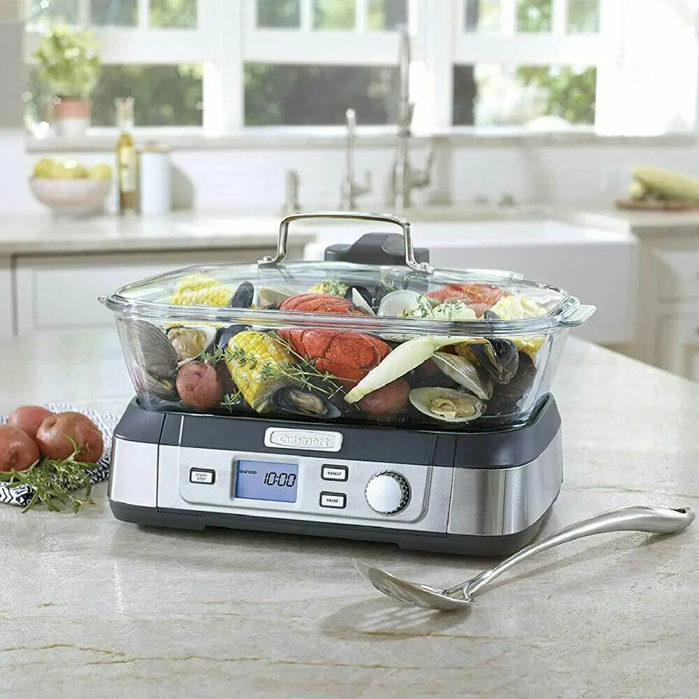 Cuisinart STM-1000A 5L Cookfresh Digital Electric Glass Steamer W/ Tray & Timer