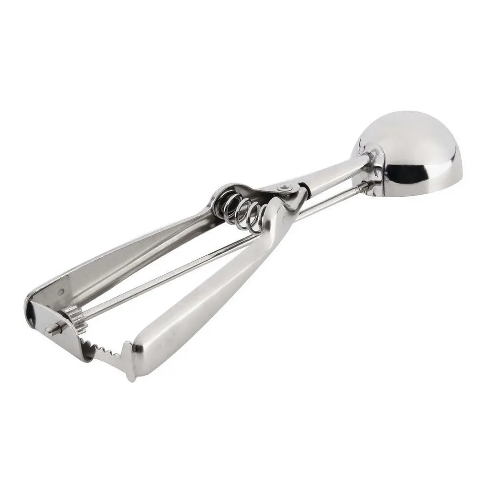 Ice Cream Scoop Stainless Steel Spring Handle Spoon Masher Cookie