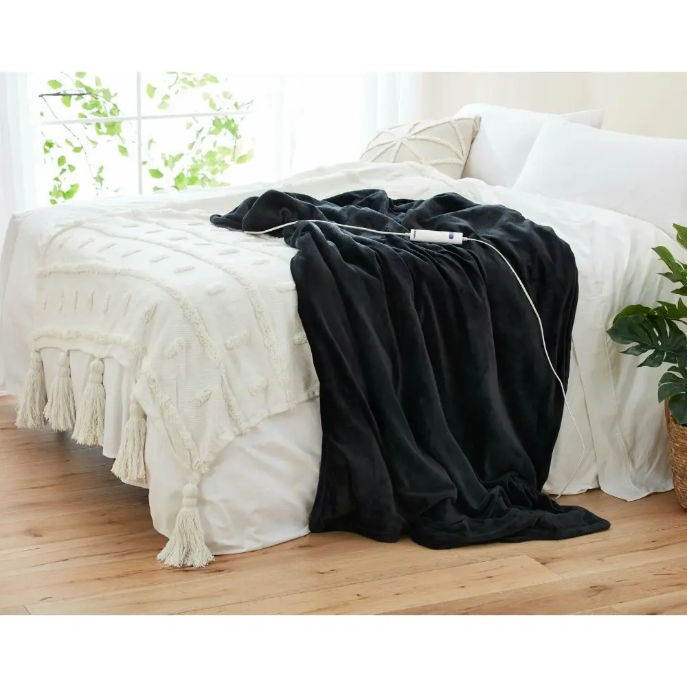 Dimplex Dream Easy Micro Fleece Heated Throw | Charcoal