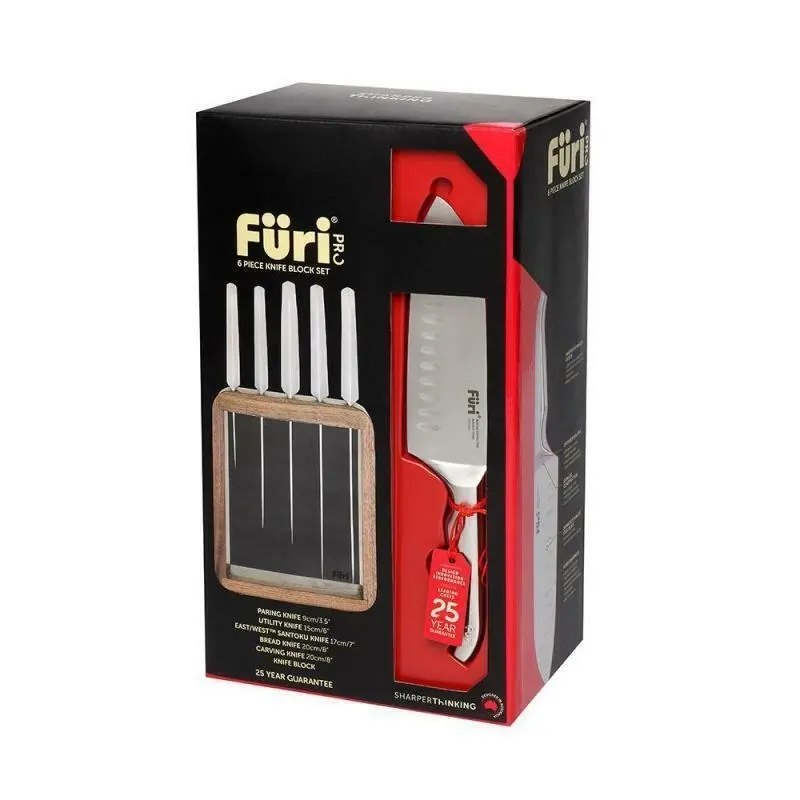 Furi Pro Vault 6pc Knife Block Set 6 Piece | Japanese Stainless Steel