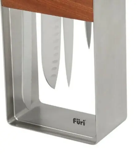 Furi Pro Stainless Steel 5pc Knife Block Set | 5 Piece Japanese Stainless Steel