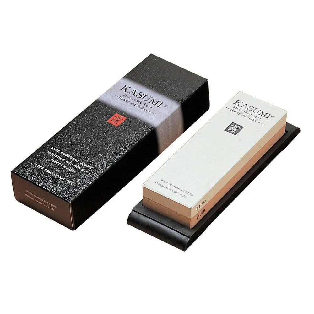 Kasumi Combination Ceramic Whetstone 240/1000 Knife Sharpener | Made in Japan