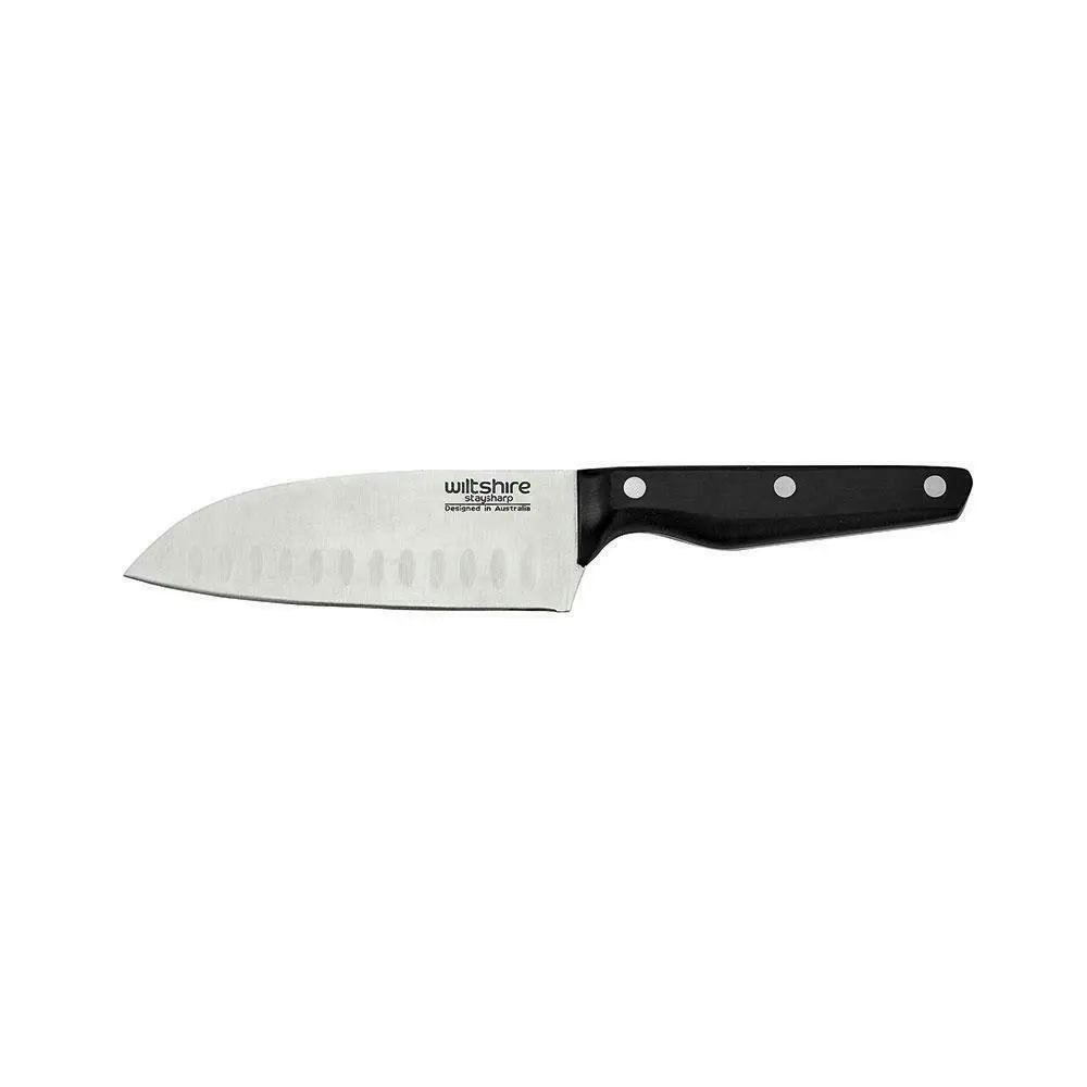 Wiltshire Staysharp Triple Rivet 15cm Santoku Knife With Sharpener