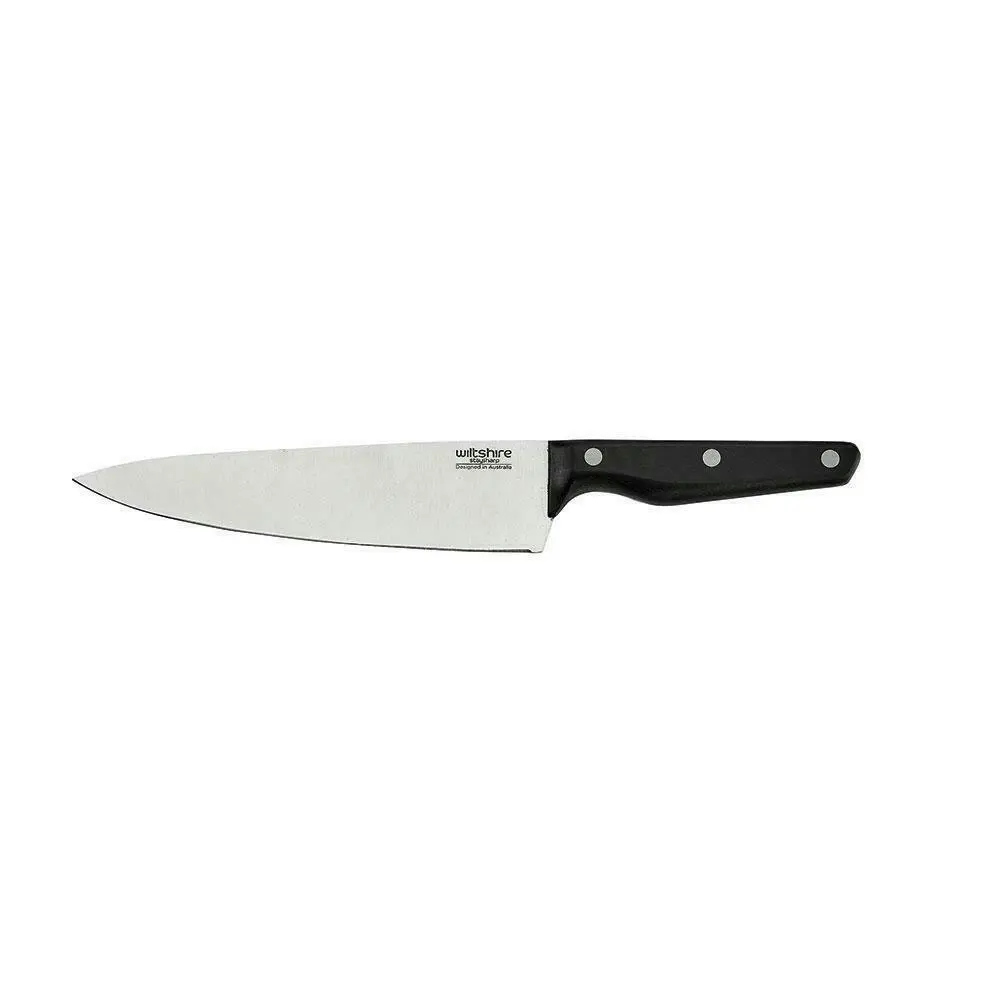 Wiltshire Staysharp Triple Rivet 20cm Cooks Knife With Sharpener