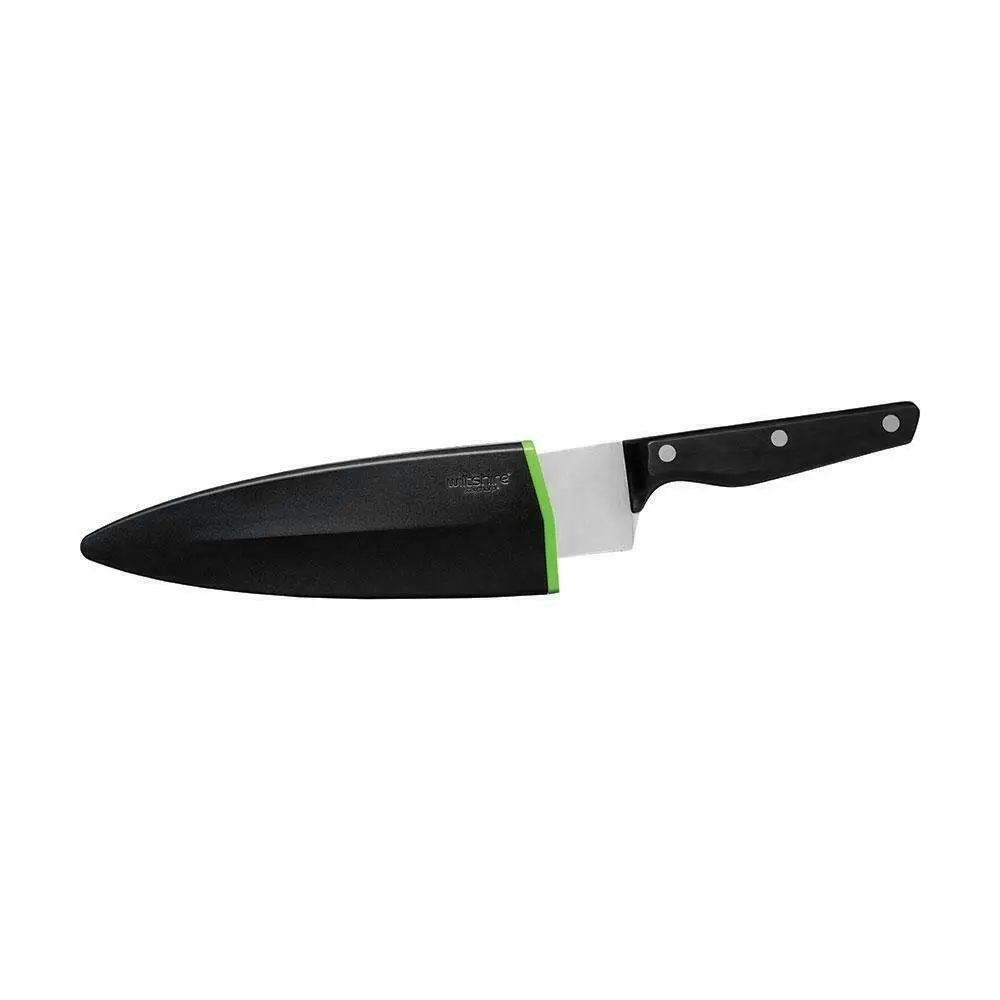 Wiltshire Staysharp Triple Rivet 20cm Cooks Knife With Sharpener