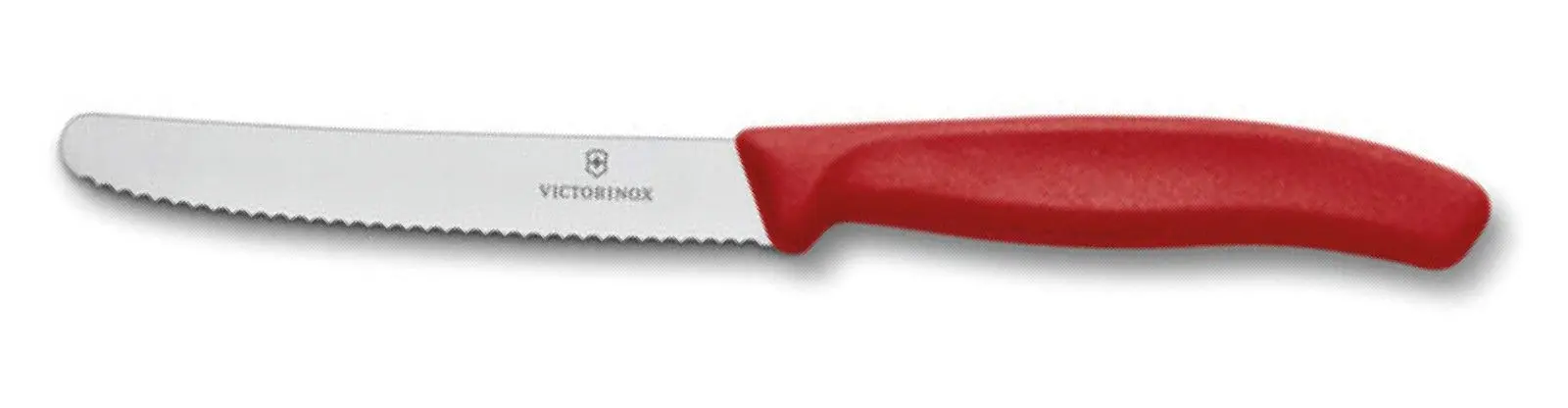 6 x Victorinox SERRATED PISTOL GRIP STEAK TOMATO SAUSAGE KNIVES COLOURFUL 11CM