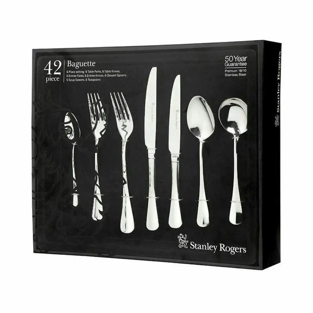 Stanley Rogers 42 Piece Baguette Cutlery Set 42pc Stainless Steel