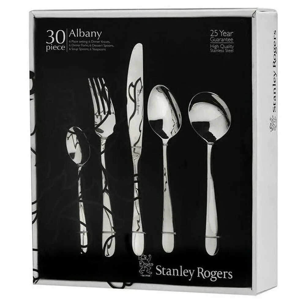 Stanley Rogers 30 Piece Albany Stainless Steel Cutlery Set 30pc