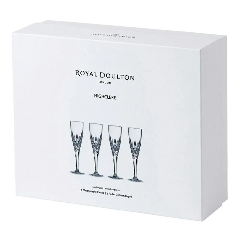 Royal Doulton Highclere Premium Crystal Champagne Flute 150ml - Set Of 4