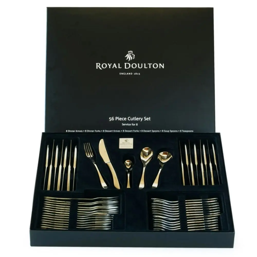 Royal Doulton Lucido Stainless Steel 56 Piece Cutlery Set 56pc