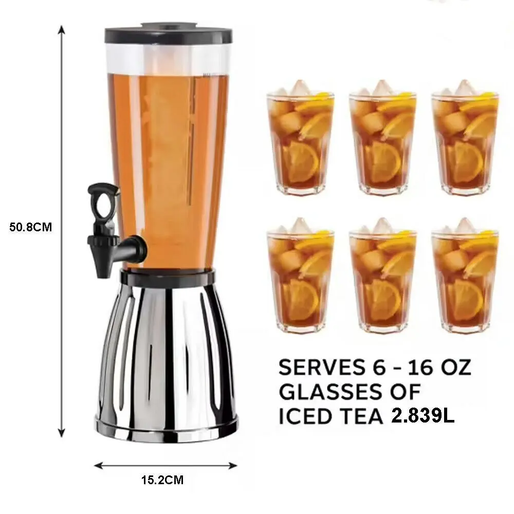 Oggi Beverage Dispenser With Ice Tube 2.839L