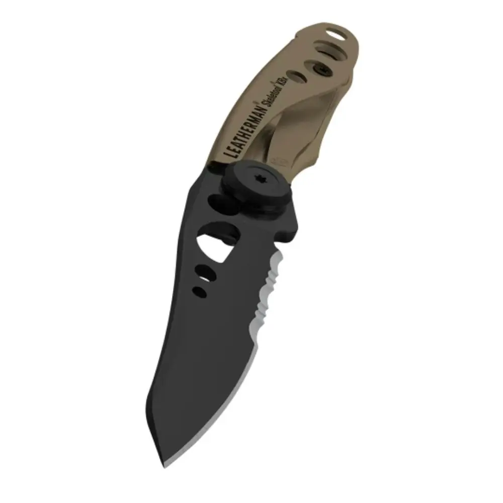 Leatherman Skeletool Kbx Folding Pocket Knife Combo Blade | Coyote Tan