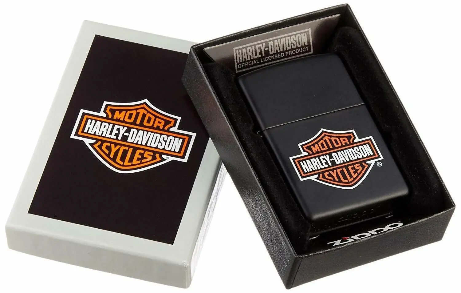 Zippo Harley Davidson Logo Lighter - Black Matte