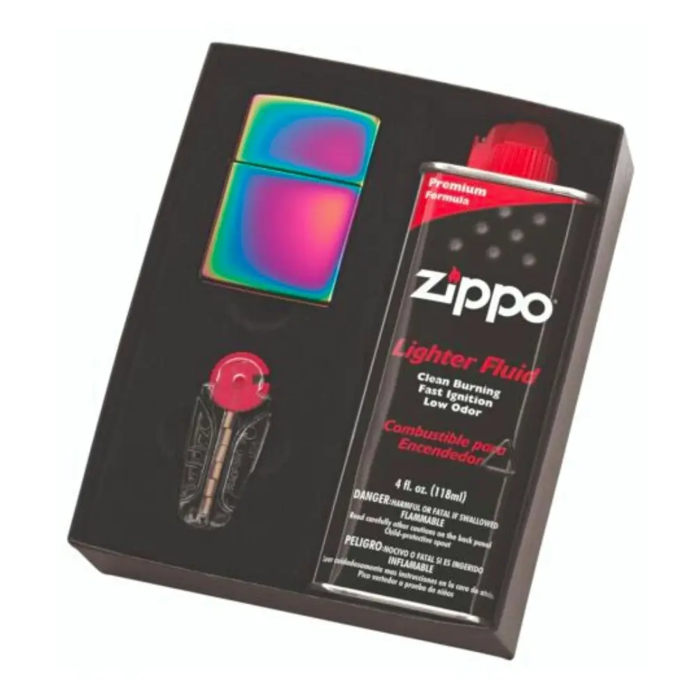 Zippo Spectrum Lighter Gift Box Set With Fluids + Flints