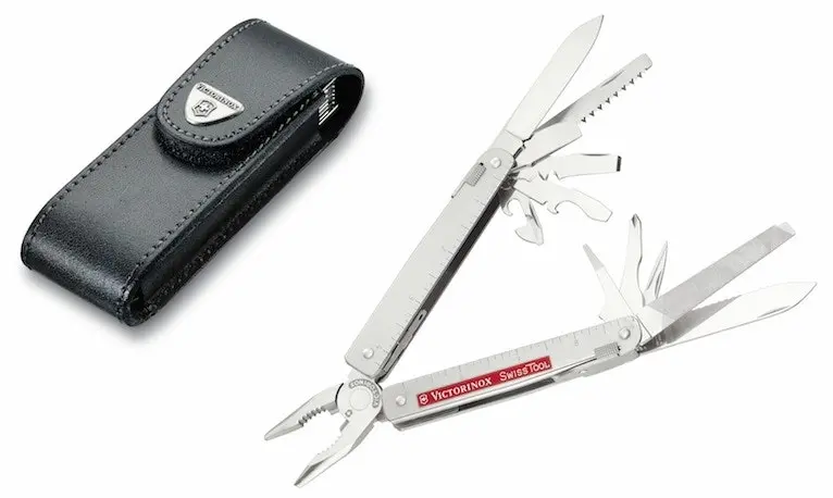 Victorinox Stainless Swiss Tool Multi-Tool + Leather Pouch 35200